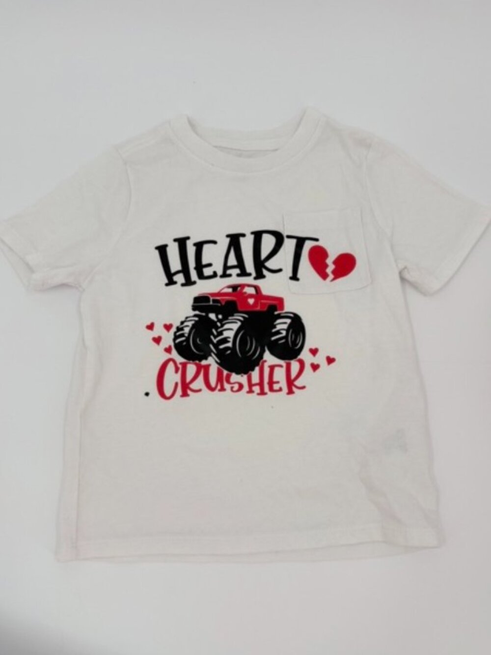 Heart Crusher Monster Jam T-Shirt Valentines Boys Small 4T